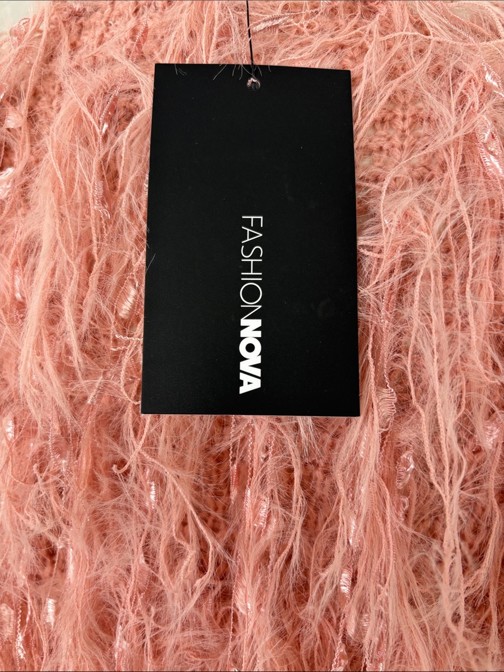 NWT! Pink Blush Shaggy Teddy Cardigan Open Swing Sweater Coat - Picture 8 of 8